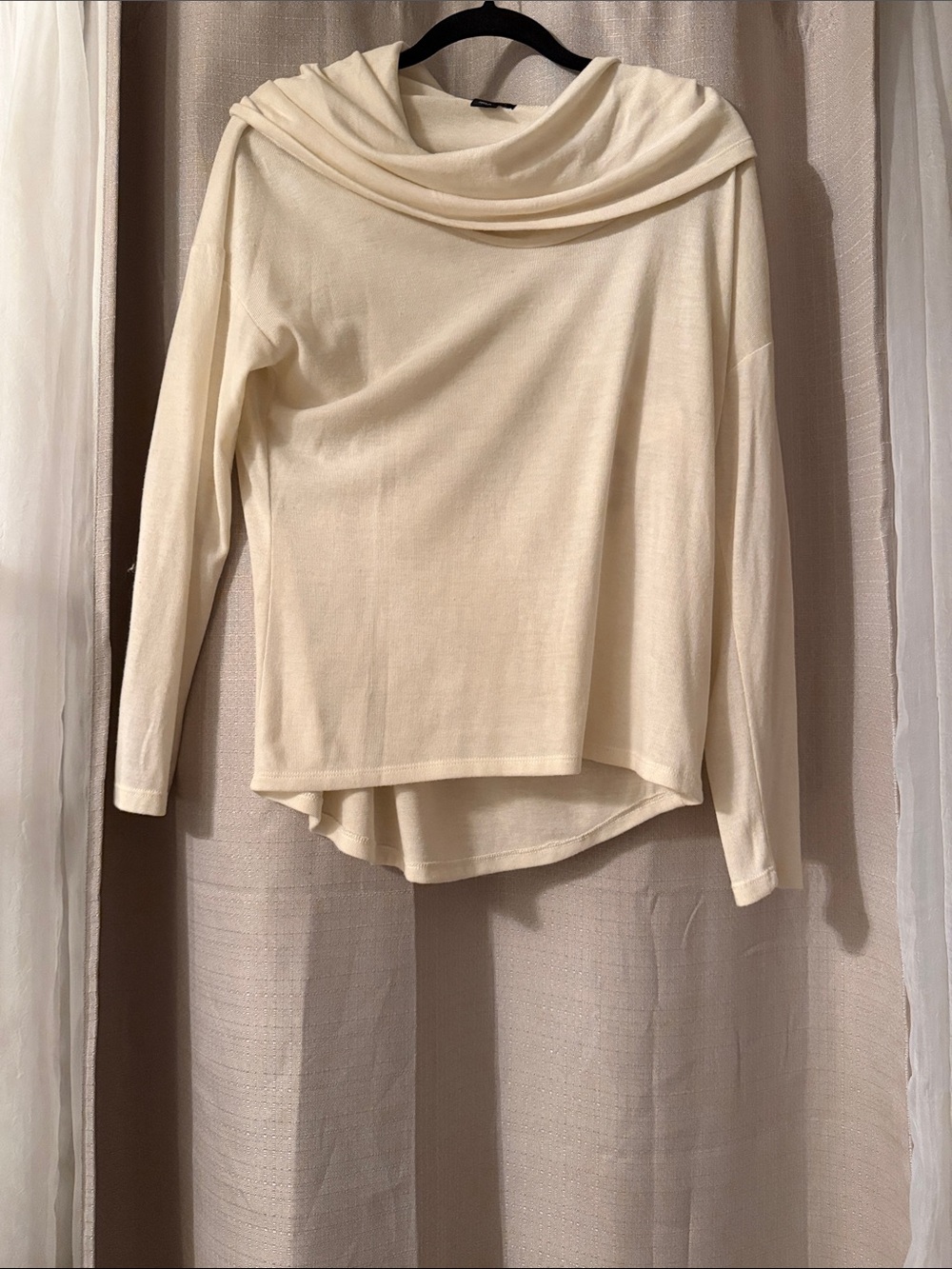 Metaphor Cream Draped Cowl Neck Sweater